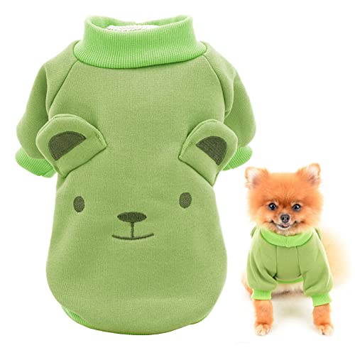 SMALLLEE_LUCKY_STORE Welpen-Fleece-Sweatshirt Pullover niedlicher Bär mit Ohren für kleine mittelgroße Hunde Katzen, Yorkie Chihuahua Kätzchen warm Herbst Winterkleidung, Grün, S SMALLLEE_LUCKY_STORE Welpen-Fleece-Sweatshirt Pullover niedlicher Bär mit Ohren für kleine mittelgroße Hunde Katzen, Yorkie Chihuahua Kätzchen warm Herbst Winterkleidung, Grün, S von smalllee_lucky_store