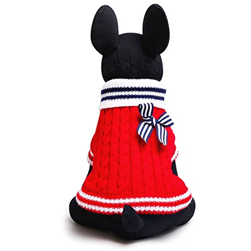 SMALLLEE_LUKCY_Store Hunde Katzen Pullover Strickjacke Winter Kleidung für Kleine Hunde Katzen Welpen Kätzchen Chihuahua Mops Französische Bulldogge Rot XS SMALLLEE_LUKCY_Store Hunde Katzen Pullover Strickjacke Winter Kleidung für Kleine Hunde Katzen Welpen Kätzchen Chihuahua Mops Französische Bulldogge Rot XS von smalllee_lucky_store