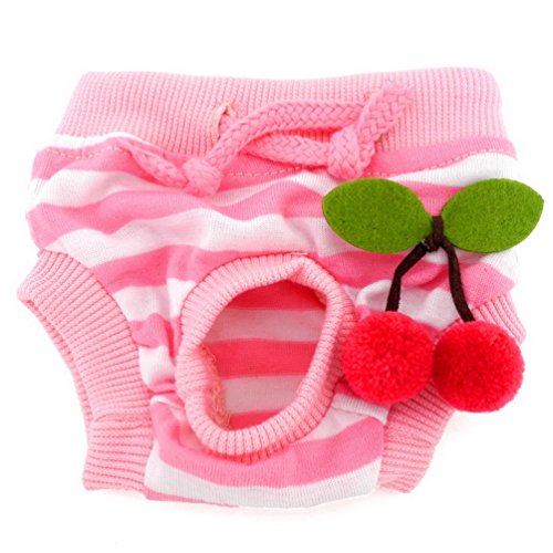 smalllee _ Lucky _ store Kleine Haustiere Hund Katze wiederverwendbar Baumwolle Windel Hose weiblich männlich Doggy Windeln Pants Pantss Cherry Muster Puppy kurz Panty Windel Hose von smalllee_lucky_store