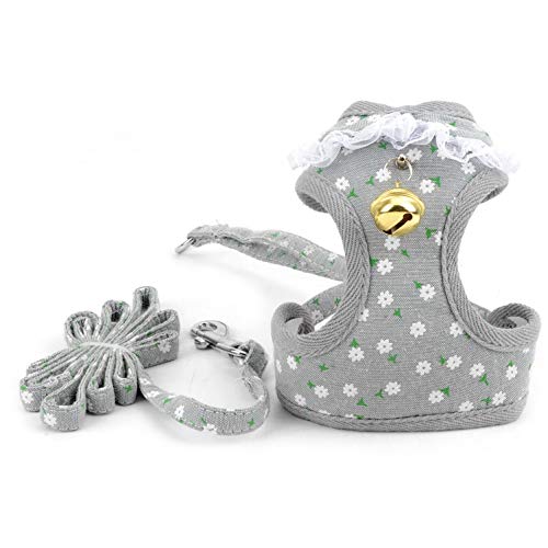 smalllee_lucky_store Blumenmuster Hundegeschirr für kleine Hunde, ausbruchsicher, Katzengeschirr mit Leine und Glöckchen,weiches Netzgewebe, gepolstert, verstellbar, für Yorkie, Chihuahua smalllee_lucky_store Blumenmuster Hundegeschirr für kleine Hunde, ausbruchsicher, Katzengeschirr mit Leine und Glöckchen,weiches Netzgewebe, gepolstert, verstellbar, für Yorkie, Chihuahua von smalllee_lucky_store