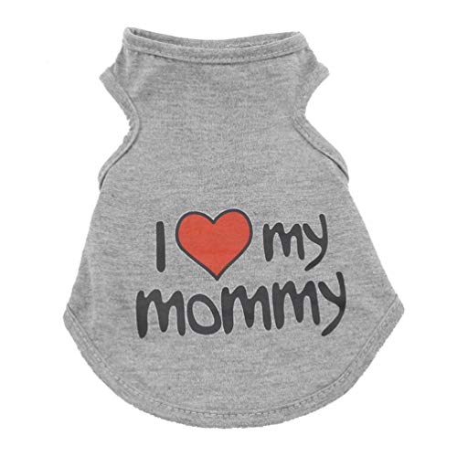 SMALLLEE_LUCKY_STORE Kleidung für kleine Hunde Katzen, I Love My Mommy Daddy T-Shirt Weste, ärmellos Hemd, kühler,Sommer,Welpe Yorkie Chihuahua Kleidung,Grau,M SMALLLEE_LUCKY_STORE Kleidung für kleine Hunde Katzen, I Love My Mommy Daddy T-Shirt Weste, ärmellos Hemd, kühler,Sommer,Welpe Yorkie Chihuahua Kleidung,Grau,M von smalllee_lucky_store