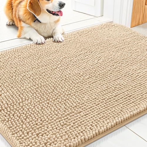 Smiry Hunde-Fußmatte für schlammige Pfoten, 76,2 x 43,2 cm, absorbiert Feuchtigkeit und Schmutz, rutschfest, waschbar, schnell trocknend, Chenille-Eingang, Eingangsteppich für Innenboden, Beige Smiry Hunde-Fußmatte für schlammige Pfoten, 76,2 x 43,2 cm, absorbiert Feuchtigkeit und Schmutz, rutschfest, waschbar, schnell trocknend, Chenille-Eingang, Eingangsteppich für Innenboden, Beige von smiry
