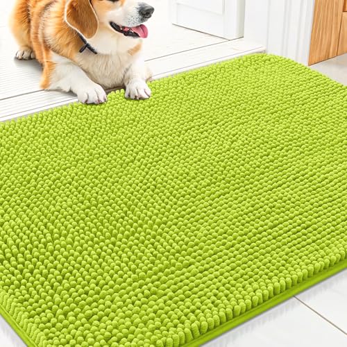 Smiry Hunde-Fußmatte für schlammige Pfoten, 76,2 x 50,8 cm, absorbiert Feuchtigkeit und Schmutz, rutschfest, waschbar, schnell trocknend, Chenille-Eingang, Eingangsteppich für Innenboden, Hellgrün Smiry Hunde-Fußmatte für schlammige Pfoten, 76,2 x 50,8 cm, absorbiert Feuchtigkeit und Schmutz, rutschfest, waschbar, schnell trocknend, Chenille-Eingang, Eingangsteppich für Innenboden, Hellgrün von smiry