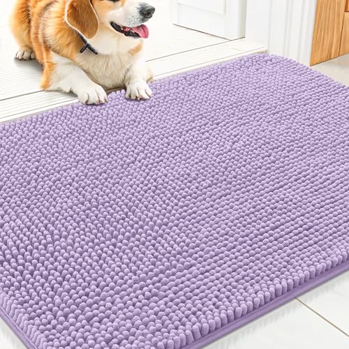 Smiry Hunde-Fußmatte für schlammige Pfoten, 76,2 x 50,8 cm, absorbiert Feuchtigkeit und Schmutz, rutschfest, waschbar, schnell trocknend, Chenille-Eingang, Eingangsteppich für Innenboden, Lavendel Smiry Hunde-Fußmatte für schlammige Pfoten, 76,2 x 50,8 cm, absorbiert Feuchtigkeit und Schmutz, rutschfest, waschbar, schnell trocknend, Chenille-Eingang, Eingangsteppich für Innenboden, Lavendel von smiry