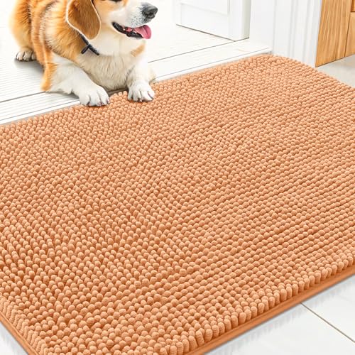 Smiry Hunde-Fußmatte für schlammige Pfoten, 76,2 x 50,8 cm, absorbiert Feuchtigkeit und Schmutz, rutschfest, waschbar, schnell trocknend, Chenille-Eingang, Eingangsteppich für Innenboden, Orange Smiry Hunde-Fußmatte für schlammige Pfoten, 76,2 x 50,8 cm, absorbiert Feuchtigkeit und Schmutz, rutschfest, waschbar, schnell trocknend, Chenille-Eingang, Eingangsteppich für Innenboden, Orange von smiry