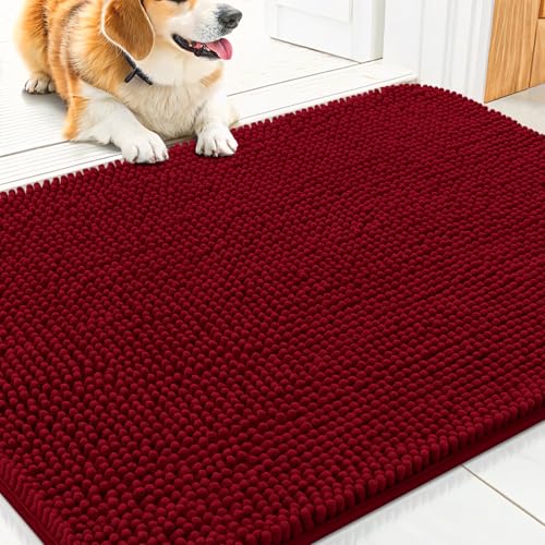 Smiry Hunde-Fußmatte für schlammige Pfoten, 76,2 x 50,8 cm, absorbiert Feuchtigkeit und Schmutz, rutschfest, waschbar, schnell trocknend, Chenille-Haustürmatte, Eingangstürmatte für Innenbereich Smiry Hunde-Fußmatte für schlammige Pfoten, 76,2 x 50,8 cm, absorbiert Feuchtigkeit und Schmutz, rutschfest, waschbar, schnell trocknend, Chenille-Haustürmatte, Eingangstürmatte für Innenbereich von smiry