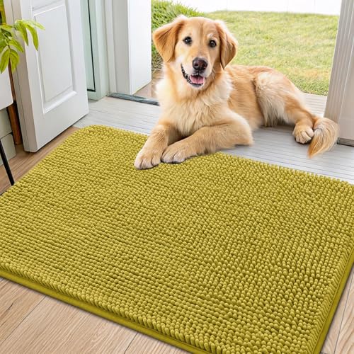 Smiry Hunde-Fußmatte für schlammige Pfoten, 91 x 61 cm, absorbiert Feuchtigkeit und Schmutz, Fußmatte, rutschfest, waschbar, schnell trocknend, Chenille, Eingangstürmatte, Eingangsteppich für Smiry Hunde-Fußmatte für schlammige Pfoten, 91 x 61 cm, absorbiert Feuchtigkeit und Schmutz, Fußmatte, rutschfest, waschbar, schnell trocknend, Chenille, Eingangstürmatte, Eingangsteppich für von smiry