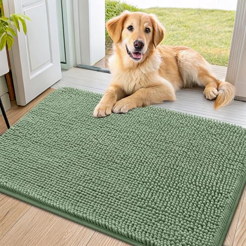Smiry Hunde-Fußmatte für schlammige Pfoten, 91 x 61 cm, absorbiert Feuchtigkeit und Schmutz, Fußmatte, rutschfest, waschbar, schnell trocknend, Chenille, Eingangstürmatte, Eingangsteppich für Smiry Hunde-Fußmatte für schlammige Pfoten, 91 x 61 cm, absorbiert Feuchtigkeit und Schmutz, Fußmatte, rutschfest, waschbar, schnell trocknend, Chenille, Eingangstürmatte, Eingangsteppich für von smiry