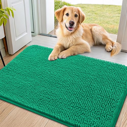 Smiry Hunde-Fußmatte für schlammige Pfoten, 91 x 61 cm, absorbiert Feuchtigkeit und Schmutz, Fußmatte, rutschfest, waschbar, schnell trocknend, Chenille, Eingangstürmatte, Eingangsteppich für Smiry Hunde-Fußmatte für schlammige Pfoten, 91 x 61 cm, absorbiert Feuchtigkeit und Schmutz, Fußmatte, rutschfest, waschbar, schnell trocknend, Chenille, Eingangstürmatte, Eingangsteppich für von smiry