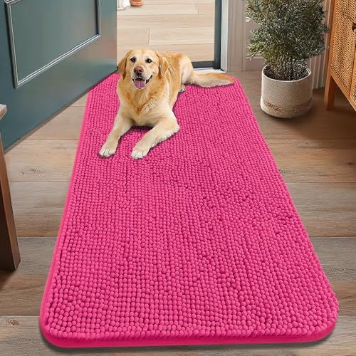 Smiry Hunde-Fußmatte für schlammige Pfoten, absorbiert Feuchtigkeit und Schmutz, rutschfest, waschbar, schnell trocknend, Chenille, Eingangstürmatte für Innenbereich, Eingangsbereich, Teppich für Smiry Hunde-Fußmatte für schlammige Pfoten, absorbiert Feuchtigkeit und Schmutz, rutschfest, waschbar, schnell trocknend, Chenille, Eingangstürmatte für Innenbereich, Eingangsbereich, Teppich für von smiry