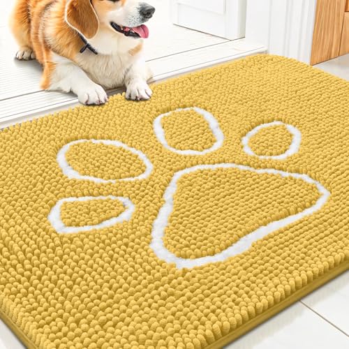 Smiry Hunde-Fußmatte für schlammige Pfoten, saugfähiger Schmutzfänger, rutschfest, schnell trocknend, waschbar, Chenille-Matte für Schlammhunde, Eingangsteppich für drinnen und draußen, 76,2 x 50,8 Smiry Hunde-Fußmatte für schlammige Pfoten, saugfähiger Schmutzfänger, rutschfest, schnell trocknend, waschbar, Chenille-Matte für Schlammhunde, Eingangsteppich für drinnen und draußen, 76,2 x 50,8 von smiry