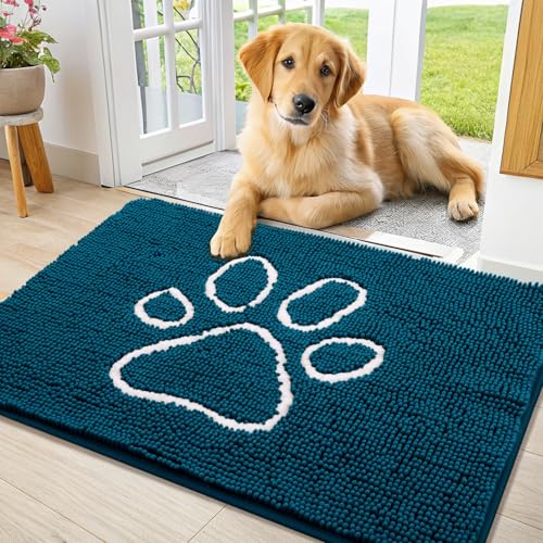 Smiry Hunde-Fußmatte für schlammige Pfoten, saugfähiger Schmutzfänger, rutschfest, schnell trocknend, waschbar, Chenille-Matte für Schlammhunde, Eingangsteppich für drinnen und draußen, 91,4 x 61 cm, Smiry Hunde-Fußmatte für schlammige Pfoten, saugfähiger Schmutzfänger, rutschfest, schnell trocknend, waschbar, Chenille-Matte für Schlammhunde, Eingangsteppich für drinnen und draußen, 91,4 x 61 cm, von smiry