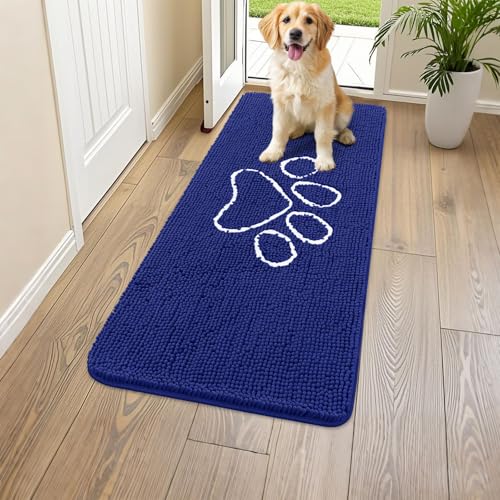 Smiry Hunde-Fußmatte für schlammige Pfoten, saugfähiger Schmutzfänger, rutschfest, schnell trocknend, waschbar, Chenille-Matte für Schlammhunde, Eingangsteppich für drinnen und draußen (119,9 x 61 cm, Smiry Hunde-Fußmatte für schlammige Pfoten, saugfähiger Schmutzfänger, rutschfest, schnell trocknend, waschbar, Chenille-Matte für Schlammhunde, Eingangsteppich für drinnen und draußen (119,9 x 61 cm, von smiry