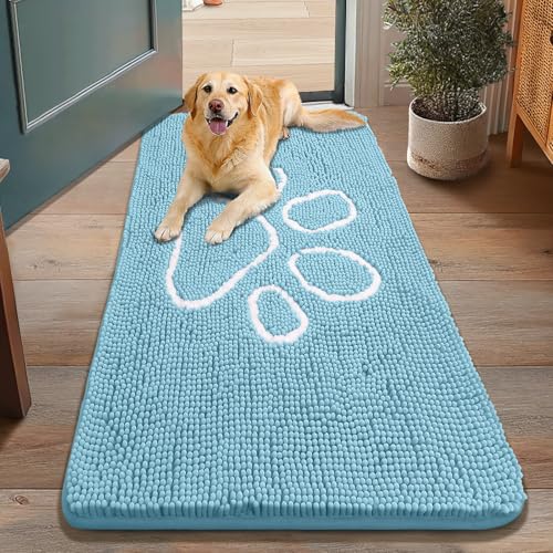 Smiry Hunde-Fußmatte für schlammige Pfoten, saugfähiger Schmutzfänger, rutschfest, schnell trocknend, waschbar, Chenille-Matte für Schlammhunde, Eingangsteppich für drinnen und draußen (121,9 x 76,2 Smiry Hunde-Fußmatte für schlammige Pfoten, saugfähiger Schmutzfänger, rutschfest, schnell trocknend, waschbar, Chenille-Matte für Schlammhunde, Eingangsteppich für drinnen und draußen (121,9 x 76,2 von smiry