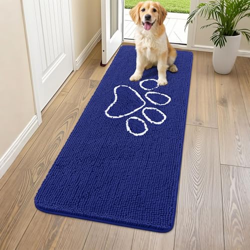Smiry Hunde-Fußmatte für schlammige Pfoten, saugfähiger Schmutzfänger, rutschfest, schnell trocknend, waschbar, Chenille-Matte für Schlammhunde, Eingangsteppich für drinnen und draußen (150 x 61 cm, Smiry Hunde-Fußmatte für schlammige Pfoten, saugfähiger Schmutzfänger, rutschfest, schnell trocknend, waschbar, Chenille-Matte für Schlammhunde, Eingangsteppich für drinnen und draußen (150 x 61 cm, von smiry