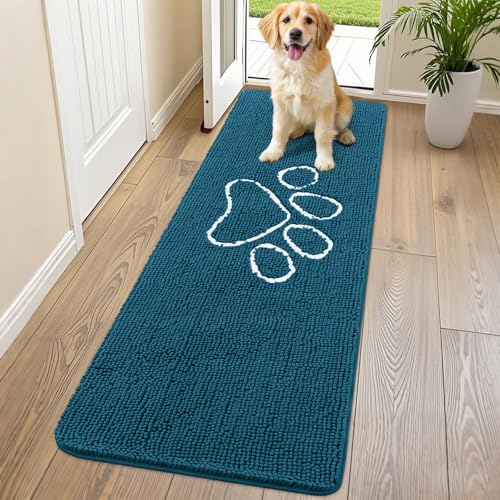Smiry Hunde-Fußmatte für schlammige Pfoten, saugfähiger Schmutzfänger, rutschfest, schnell trocknend, waschbar, Chenille-Matte für Schlammhunde, Eingangsteppich für drinnen und draußen (178 x 61 cm, Smiry Hunde-Fußmatte für schlammige Pfoten, saugfähiger Schmutzfänger, rutschfest, schnell trocknend, waschbar, Chenille-Matte für Schlammhunde, Eingangsteppich für drinnen und draußen (178 x 61 cm, von smiry