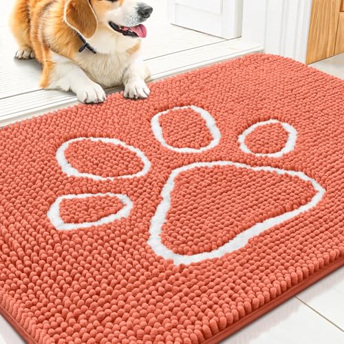 Smiry Hunde-Fußmatte für schlammige Pfoten, saugfähiger Schmutzfänger, rutschfest, schnell trocknend, waschbar, Chenille-Matte für Schlammhunde, Eingangsteppich für drinnen und draußen (76,2 x 50,8 cm Smiry Hunde-Fußmatte für schlammige Pfoten, saugfähiger Schmutzfänger, rutschfest, schnell trocknend, waschbar, Chenille-Matte für Schlammhunde, Eingangsteppich für drinnen und draußen (76,2 x 50,8 cm von smiry