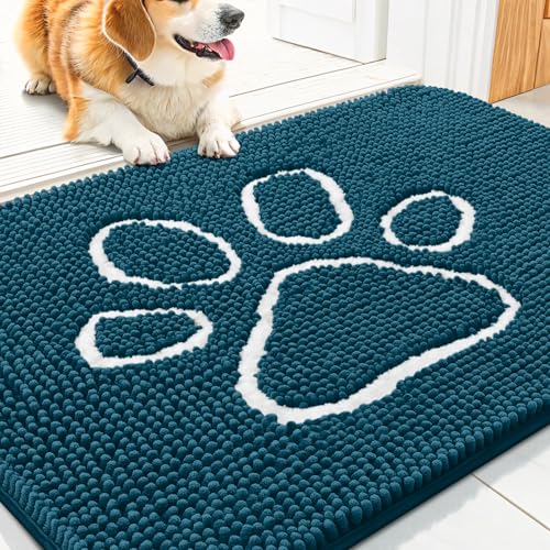 Smiry Hunde-Fußmatte für schlammige Pfoten, saugfähiger Schmutzfänger, rutschfest, schnell trocknend, waschbar, Chenille-Matte für Schlammhunde, Eingangsteppich für drinnen und draußen (76,2 x 50,8 Smiry Hunde-Fußmatte für schlammige Pfoten, saugfähiger Schmutzfänger, rutschfest, schnell trocknend, waschbar, Chenille-Matte für Schlammhunde, Eingangsteppich für drinnen und draußen (76,2 x 50,8 von smiry