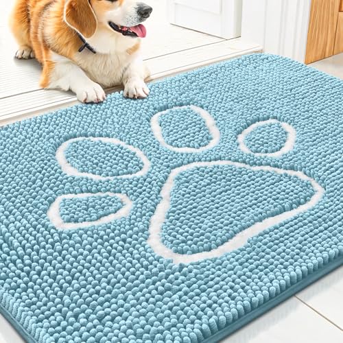 Smiry Hunde-Fußmatte für schlammige Pfoten, saugfähiger Schmutzfänger, rutschfest, schnell trocknend, waschbar, Chenille-Matte für Schlammhunde, Eingangsteppich für drinnen und draußen (76,2 x 50,8 Smiry Hunde-Fußmatte für schlammige Pfoten, saugfähiger Schmutzfänger, rutschfest, schnell trocknend, waschbar, Chenille-Matte für Schlammhunde, Eingangsteppich für drinnen und draußen (76,2 x 50,8 von smiry