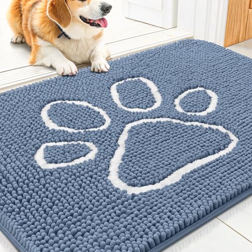 Smiry Hunde-Fußmatte für schlammige Pfoten, saugfähiger Schmutzfänger, rutschfest, schnell trocknend, waschbar, Chenille-Matte für Schlammhunde, Eingangsteppich für drinnen und draußen (76,2 x 50,8 cm Smiry Hunde-Fußmatte für schlammige Pfoten, saugfähiger Schmutzfänger, rutschfest, schnell trocknend, waschbar, Chenille-Matte für Schlammhunde, Eingangsteppich für drinnen und draußen (76,2 x 50,8 cm von smiry