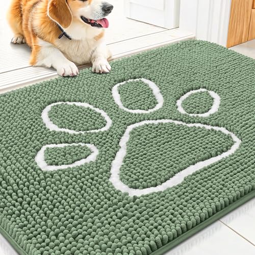 Smiry Hunde-Fußmatte für schlammige Pfoten, saugfähiger Schmutzfänger, rutschfest, schnell trocknend, waschbar, Chenille-Matte für Schlammhunde, Eingangsteppich für drinnen und draußen (76,2 x 50,8 cm Smiry Hunde-Fußmatte für schlammige Pfoten, saugfähiger Schmutzfänger, rutschfest, schnell trocknend, waschbar, Chenille-Matte für Schlammhunde, Eingangsteppich für drinnen und draußen (76,2 x 50,8 cm von smiry