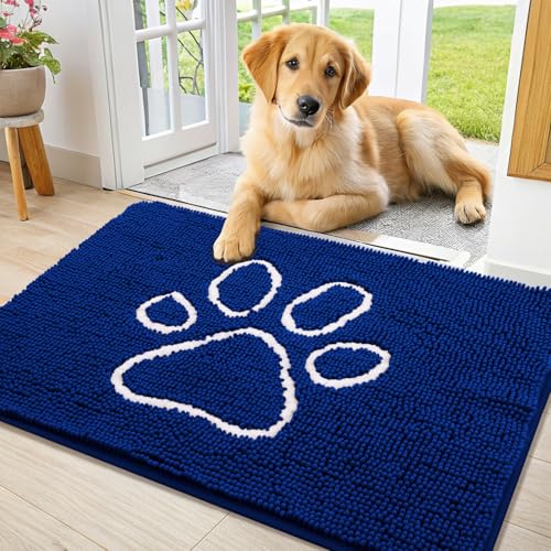 Smiry Hunde-Fußmatte für schlammige Pfoten, saugfähiger Schmutzfänger, rutschfest, schnell trocknend, waschbar, Chenille-Matte für Schlammhunde, Eingangsteppich für drinnen und draußen (91,4 x 61 cm, Smiry Hunde-Fußmatte für schlammige Pfoten, saugfähiger Schmutzfänger, rutschfest, schnell trocknend, waschbar, Chenille-Matte für Schlammhunde, Eingangsteppich für drinnen und draußen (91,4 x 61 cm, von smiry