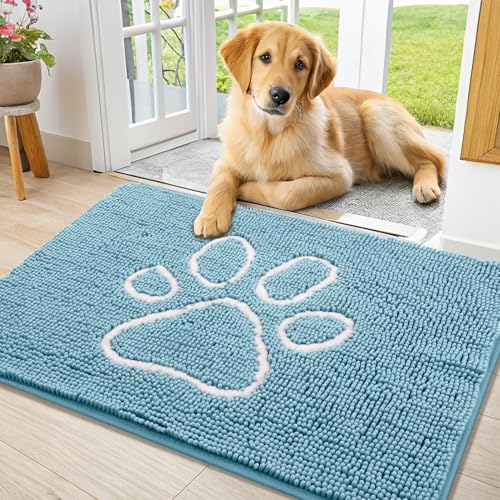 Smiry Hunde-Fußmatte für schlammige Pfoten, saugfähiger Schmutzfänger, rutschfest, schnell trocknend, waschbar, Chenille-Matte für Schlammhunde, Eingangsteppich für drinnen und draußen (91,4 x 61 cm, Smiry Hunde-Fußmatte für schlammige Pfoten, saugfähiger Schmutzfänger, rutschfest, schnell trocknend, waschbar, Chenille-Matte für Schlammhunde, Eingangsteppich für drinnen und draußen (91,4 x 61 cm, von smiry