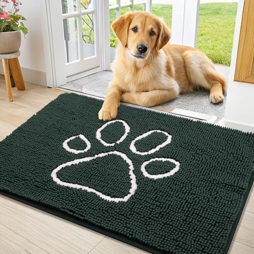 Smiry Hunde-Fußmatte für schlammige Pfoten, saugfähiger Schmutzfänger, rutschfest, schnell trocknend, waschbar, Chenille-Matte für Schlammhunde, Eingangsteppich für drinnen und draußen (91,4 x 61 cm, Smiry Hunde-Fußmatte für schlammige Pfoten, saugfähiger Schmutzfänger, rutschfest, schnell trocknend, waschbar, Chenille-Matte für Schlammhunde, Eingangsteppich für drinnen und draußen (91,4 x 61 cm, von smiry