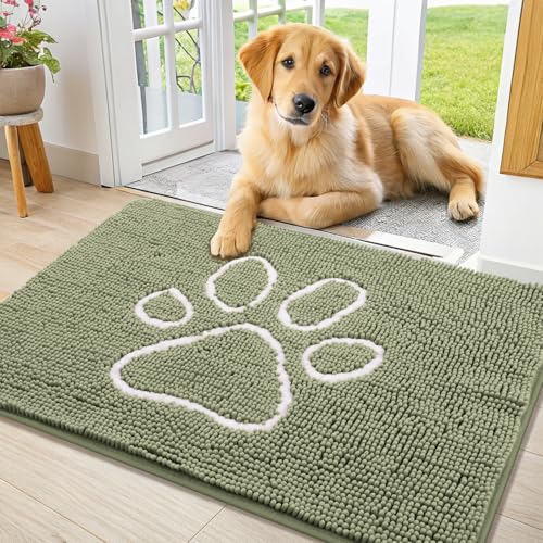 Smiry Hunde-Fußmatte für schlammige Pfoten, saugfähiger Schmutzfänger, rutschfest, schnell trocknend, waschbar, Chenille-Matte für Schlammhunde, Eingangsteppich für drinnen und draußen (91,4 x 61 cm, Smiry Hunde-Fußmatte für schlammige Pfoten, saugfähiger Schmutzfänger, rutschfest, schnell trocknend, waschbar, Chenille-Matte für Schlammhunde, Eingangsteppich für drinnen und draußen (91,4 x 61 cm, von smiry