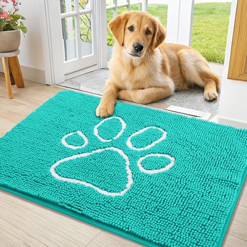 Smiry Hunde-Fußmatte für schlammige Pfoten, saugfähiger Schmutzfänger, rutschfest, schnell trocknend, waschbar, Chenille-Matte für Schlammhunde, Eingangsteppich für drinnen und draußen (91,4 x 61 cm, Smiry Hunde-Fußmatte für schlammige Pfoten, saugfähiger Schmutzfänger, rutschfest, schnell trocknend, waschbar, Chenille-Matte für Schlammhunde, Eingangsteppich für drinnen und draußen (91,4 x 61 cm, von smiry