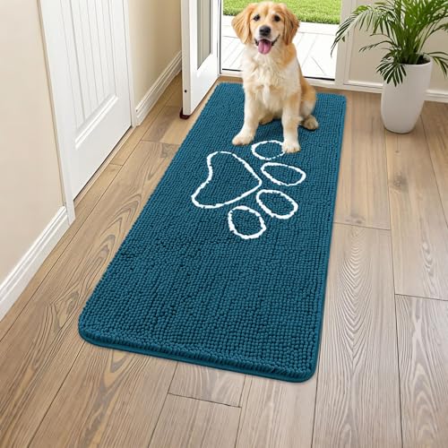 Smiry Hunde-Fußmatte für schlammige Pfoten, saugfähiger Schmutzfang, rutschfest, waschbar, schnell trocknend, Chenille, Schlammmatte für Hunde, Eingang, Innenfußmatte für den Innenboden (119,9 x 61 Smiry Hunde-Fußmatte für schlammige Pfoten, saugfähiger Schmutzfang, rutschfest, waschbar, schnell trocknend, Chenille, Schlammmatte für Hunde, Eingang, Innenfußmatte für den Innenboden (119,9 x 61 von smiry