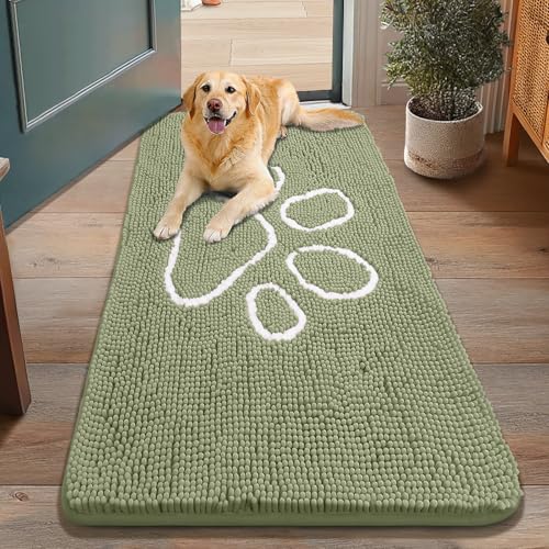 Smiry Hunde-Fußmatte für schlammige Pfoten, saugfähiger Schmutzfang, rutschfest, waschbar, schnell trocknend, Chenille, Schlammmatte für Hunde, Eingangsmatte für den Innenboden (121,9 x 76,2 cm, Smiry Hunde-Fußmatte für schlammige Pfoten, saugfähiger Schmutzfang, rutschfest, waschbar, schnell trocknend, Chenille, Schlammmatte für Hunde, Eingangsmatte für den Innenboden (121,9 x 76,2 cm, von smiry