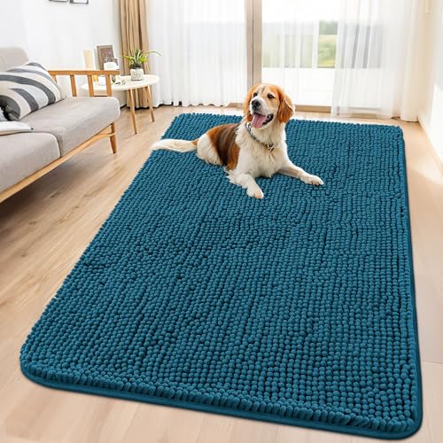 Smiry Hundebett-Matte, ultraweich, rutschfest, waschbar, schnell trocknend, Chenille, Schlafmatratze für große, mittelgroße und kleine Hunde, Atlantikblau Smiry Hundebett-Matte, ultraweich, rutschfest, waschbar, schnell trocknend, Chenille, Schlafmatratze für große, mittelgroße und kleine Hunde, Atlantikblau von smiry