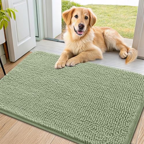 Smiry Hundebett-Matte, ultraweich, rutschfest, waschbar, schnell trocknend, Chenille, Schlafmatratze für große, mittelgroße und kleine Hunde, Salbeigrün Smiry Hundebett-Matte, ultraweich, rutschfest, waschbar, schnell trocknend, Chenille, Schlafmatratze für große, mittelgroße und kleine Hunde, Salbeigrün von smiry