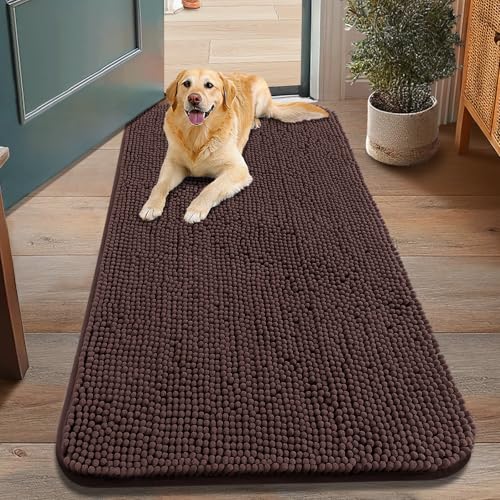 Smiry Hundebett-Matte, ultraweich, rutschfest, waschbar, schnell trocknend, Chenille-Schlafmatratze für große, mittelgroße und kleine Hunde, Braun Smiry Hundebett-Matte, ultraweich, rutschfest, waschbar, schnell trocknend, Chenille-Schlafmatratze für große, mittelgroße und kleine Hunde, Braun von smiry