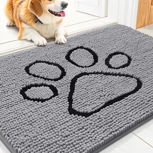 smiry Hunde-Fußmatte für schlammige Pfoten, saugfähiger Schmutzfänger, rutschfest, schnell trocknend, waschbar, Chenille-Matte für Schlammhunde, Eingangsteppich für drinnen und draußen (76,2 x 50,8 smiry Hunde-Fußmatte für schlammige Pfoten, saugfähiger Schmutzfänger, rutschfest, schnell trocknend, waschbar, Chenille-Matte für Schlammhunde, Eingangsteppich für drinnen und draußen (76,2 x 50,8 von smiry