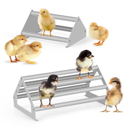 2 Stück Küken-Sitzstangen Kükenspielzeug für Brut Hühner Sitzstange für Stall Starke Küken Dschungel Gym Roosting Bar Ständer für Huhn, Küken, Vogel, einfach zu montieren und zu reinigen, für den von smusei