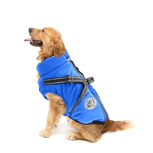 Snugget Wasserdichter Hundemantel mit integriertem Geschirr, warmer Winter-Hundemantel für kleine, mittelgroße und große Hunde von snugget