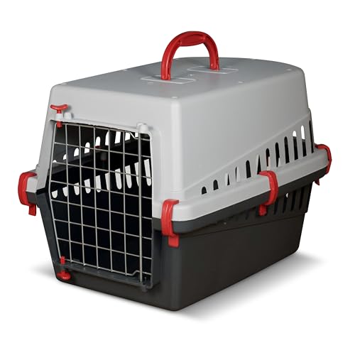 Snugsy Transportbox Katze Katzentransportbox - Flugzeugbox Katzenbox - Metalltür - Leicht 1,14 kg - Rot 50 x 33 x 32 cm von snugsy