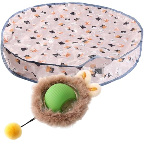 sodeber Katzen Spielmatten mit Teaser Interaktives Spielzeug Automatisches lustiges Katzenspielzeug für körperliche und geistige Bereicherung sodeber Katzen Spielmatten mit Teaser Interaktives Spielzeug Automatisches lustiges Katzenspielzeug für körperliche und geistige Bereicherung von sodeber