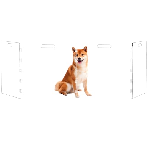Solaround Acryl Absperrgitter, Freistehend, Hund Katze Türgitter Schutzgitter Hundegitter, Transparent, 240 x 60 cm, 4 Panel von solaround