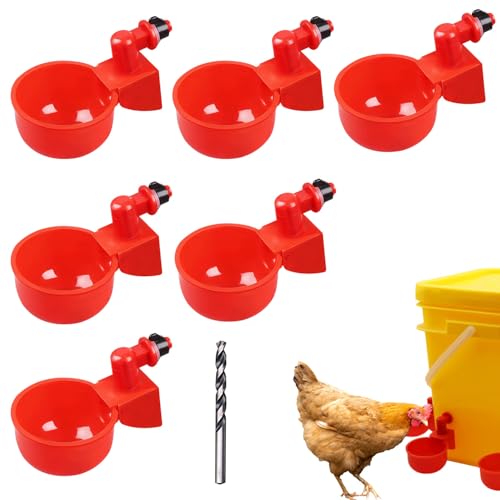 6 Stück Hühnertränke, Geflügeltränke Automatische, Gravitationsinduktivität, Tränke Hühnerzubehör, Wasserspender-Set mit Bohrer für Huhn,Gans,Pute,Ente,Taube 6 Stück Hühnertränke, Geflügeltränke Automatische, Gravitationsinduktivität, Tränke Hühnerzubehör, Wasserspender-Set mit Bohrer für Huhn,Gans,Pute,Ente,Taube von songyea