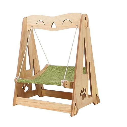 soobu Hängendes Katzenbett, Atmungsaktive Katzenschaukel-Hängematte aus Weichem Holz für Alle Jahreszeiten (DC-006-2) von soobu
