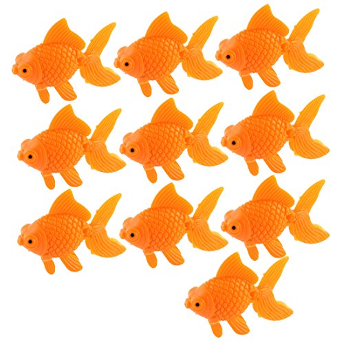 sourcing map Aquarium Dekoration Goldfische Kunststoff Ornamente für Aquarien orange 10 Stück de von uxcell