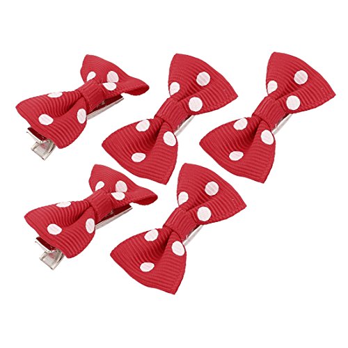 sourcing map 5stk. Haustier Hund Dots Muster Schleife Fellpflege Haarspange Haarspange Clip Rot von uxcell