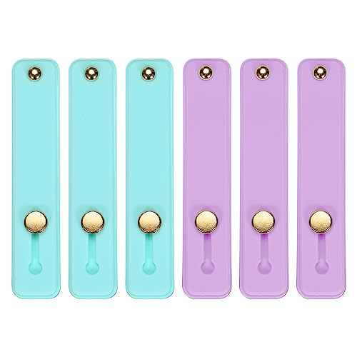 sourcing map 6Pcs Phone Loop Finger Holder Silicone Phone Strap Grip Holder Cell Phone Grip Stand for Most Smartphones Purple,Green Blue von sourcing map