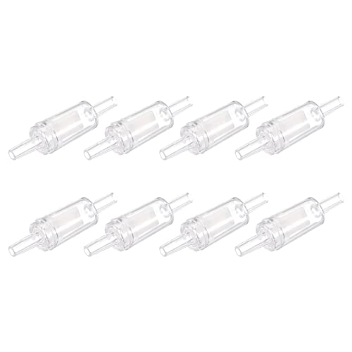 sourcing map 8 Stück Luftpumpe Rückschlagventile 5mm/0.2" Weiß Aquarium Luftventil Einweg Rückschlagventil für Aquarien Hydroponik von sourcing map