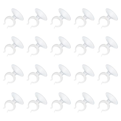 sourcing map Aquarium-Saugnapf-Clips, 23 mm, Klemmen, Becherhalter, Saugrohr-Saugnapf für Ausweis, Luftschlauch, Aquarium, transparent, 20 Stück von sourcing map