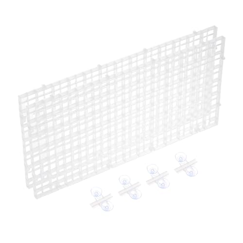 sourcing map Aquarium-Trennwand für Aquarien, 30,5 x 15,2 cm, Kunststoff, Eierkiste, Lichtdiffusor, Gitterfilter, Boden-Trennwand mit Saugnäpfen und Saugnäpfen für Aquarium, transparent, 2 Stück von sourcing map