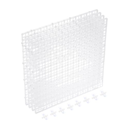 sourcing map Aquarium-Trennwand für Aquarien, 30,5 x 30,5 cm, Kunststoff, Eierkiste, Lichtdiffusor, Gitterfilter, Boden-Trennwand mit Saugnäpfen und Saugnäpfen für Aquarium, transparent, 4 Stück von sourcing map